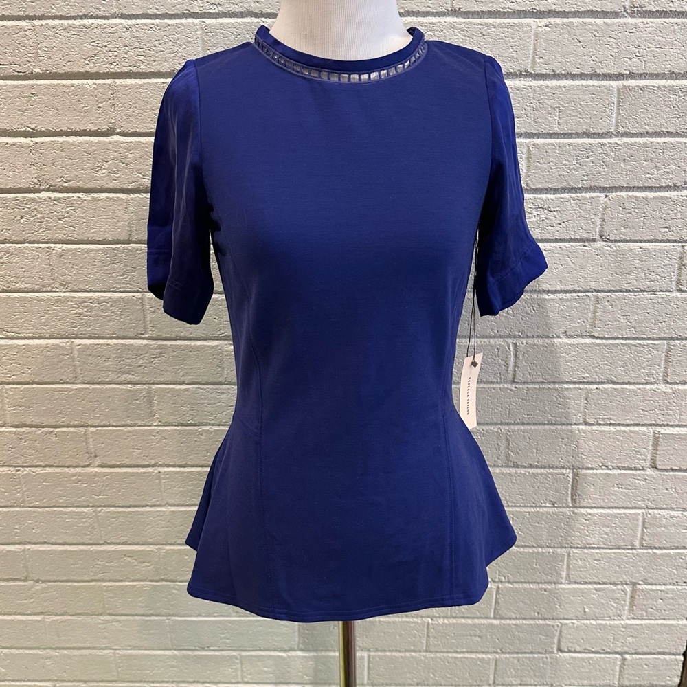 Rebecca Taylor Short Sleeve PEPLUM TOP W/ SILK
Size 6